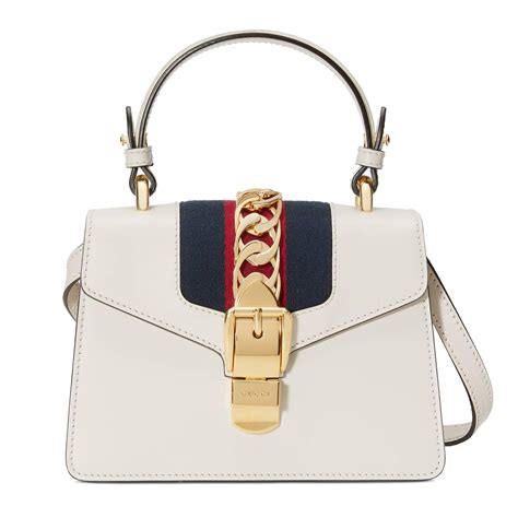 gucci sylvie leather mini chain bag white|Sylvie leather mini chain bag .